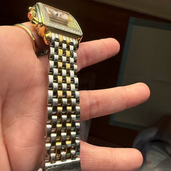 Michele Deco Madison Diamond Two-Tone 18k/SS Diamond Dial Watch $4000 - Picture 6 of 14